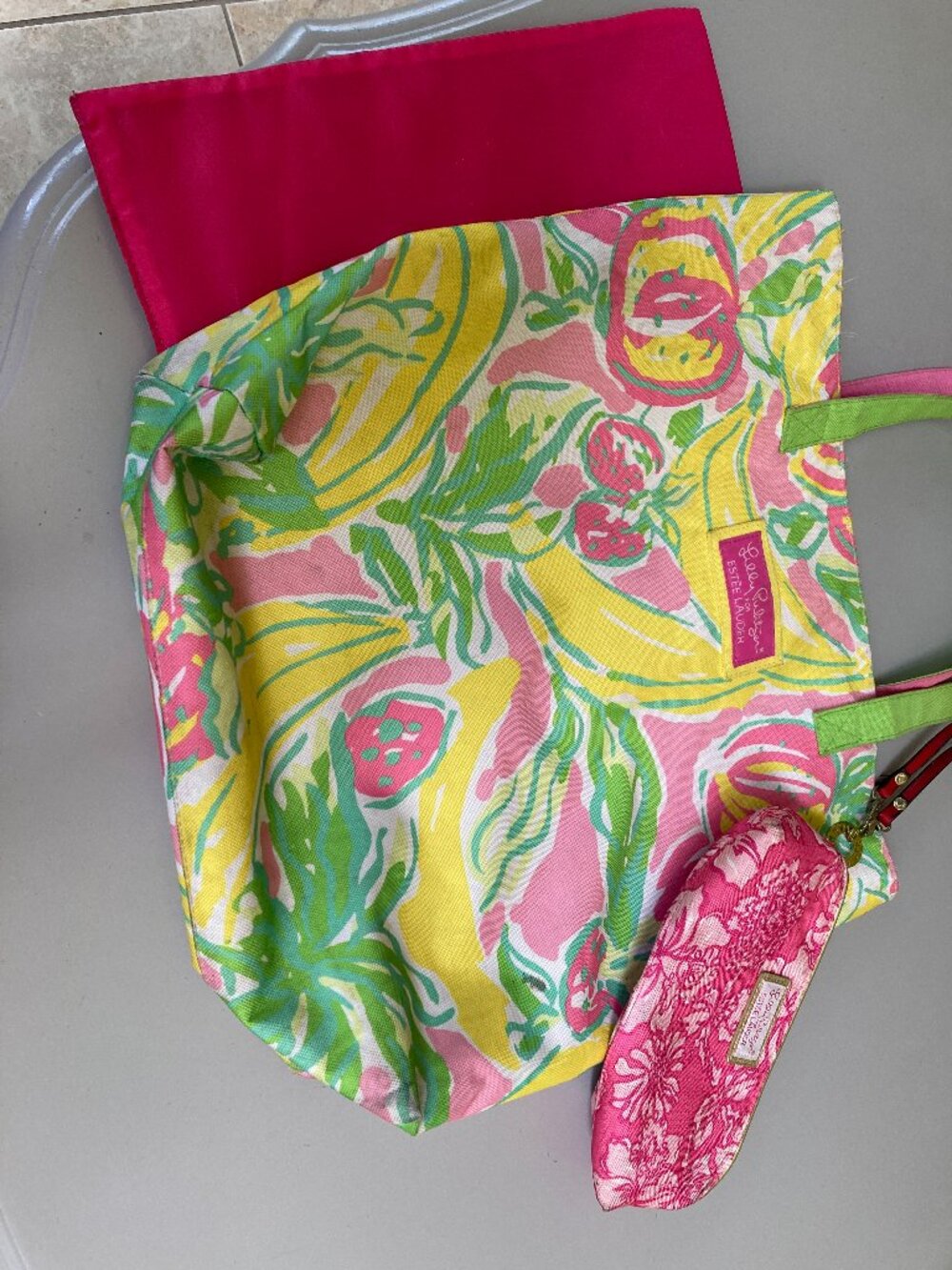 Lilly Pulitzer Beach Bag Pool Bag with Zipper Pouch